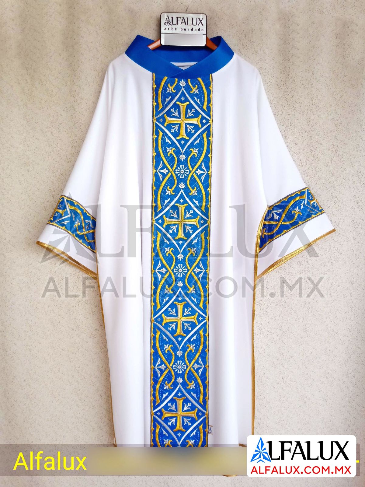 05 FRANCES RECTO Dalmatica Alfalux Perla Turqueza Mangas